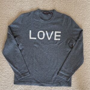 Michael Kors 100% Cashmere Charcoal 'LOVE' Sweater